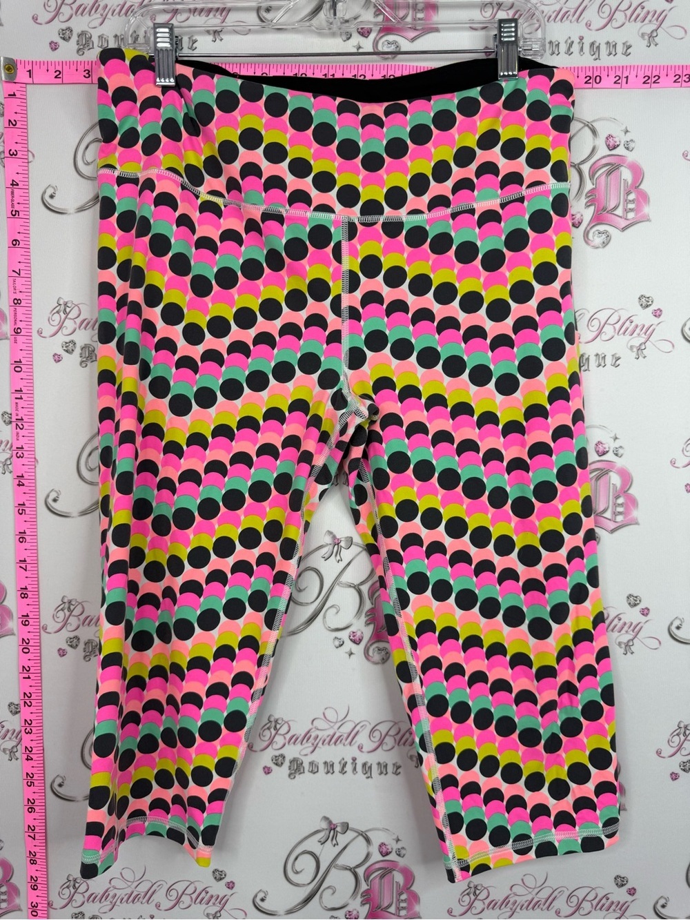 Victoria's Secret Neon Polka Dot Capri Leggings - Pink Multi